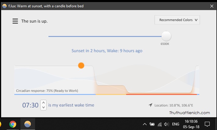Phần mềm f.lux Phần mềm f.lux